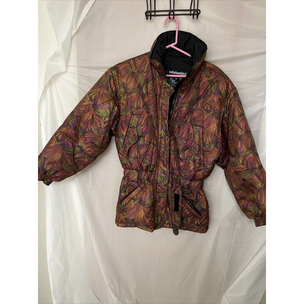 Edelweiss Vintage Women's Skiwear Yellowstone Camouflage Small Hibiscus Jacket
